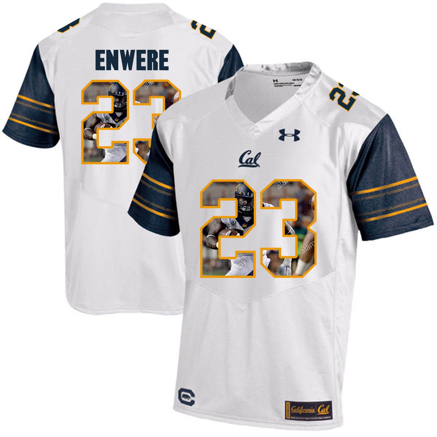 Men California Golden Bears #23 Vic Enwere White Customized NCAA Jerseys